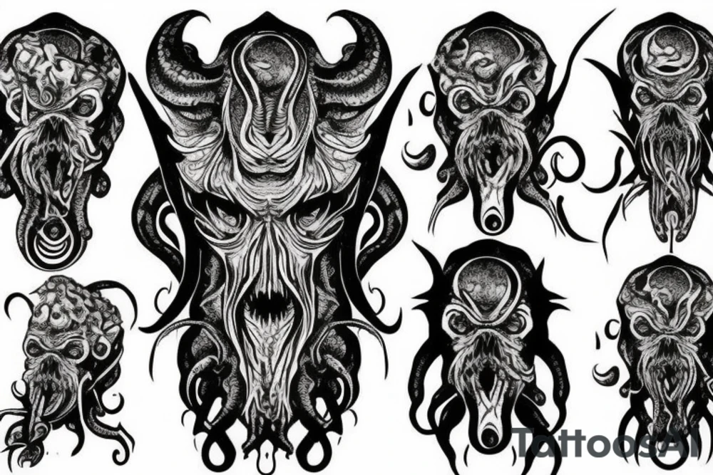 cthulhu lovecraft face tattoo on shoulder tattoo idea