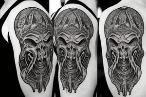 cthulhu lovecraft face tattoo on shoulder tattoo idea