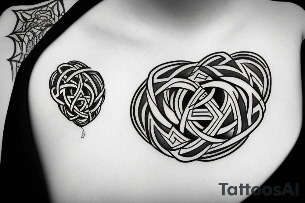 unalome, triquetra tattoo idea