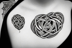unalome, triquetra tattoo idea