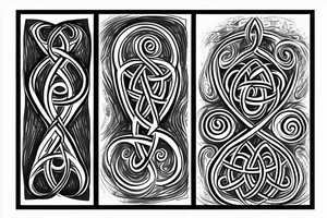 unalome, triquetra tattoo idea