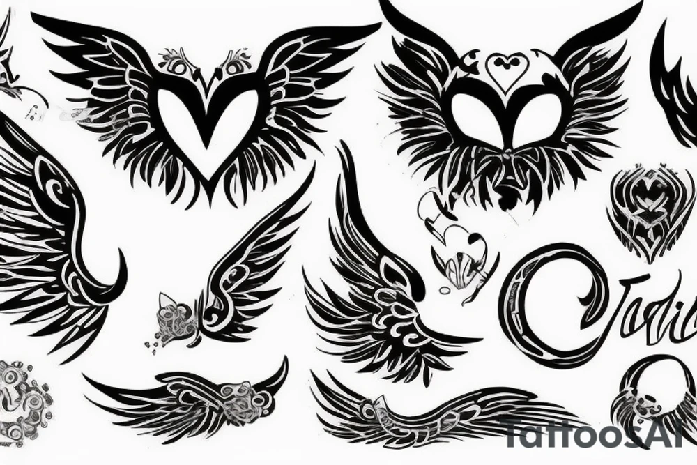 Cat with wings tattoo idea