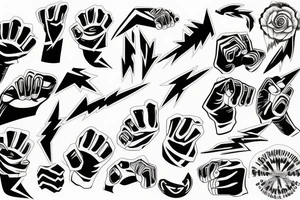 fist breaks the lightning tattoo idea