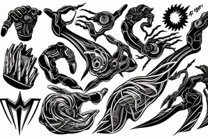 fist breaks the lightning tattoo idea