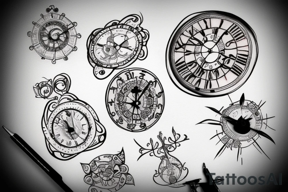 Clock face tattoo idea