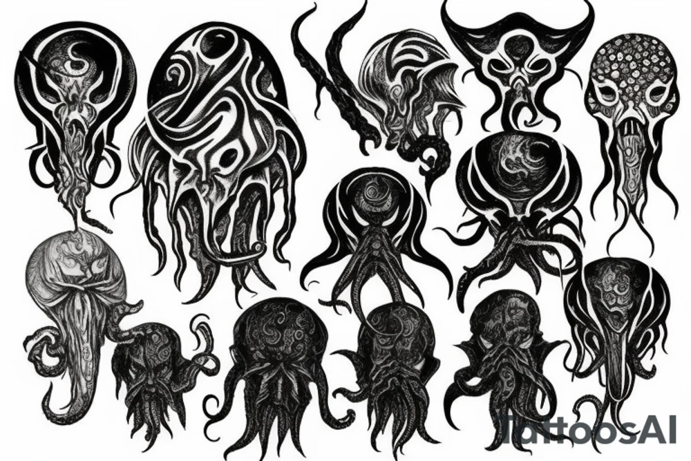 cthulhu lovecraft face tattoo tattoo idea