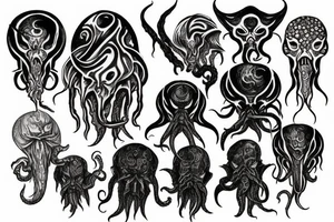 cthulhu lovecraft face tattoo tattoo idea