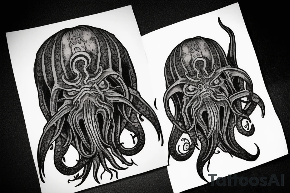 cthulhu lovecraft face tattoo tattoo idea