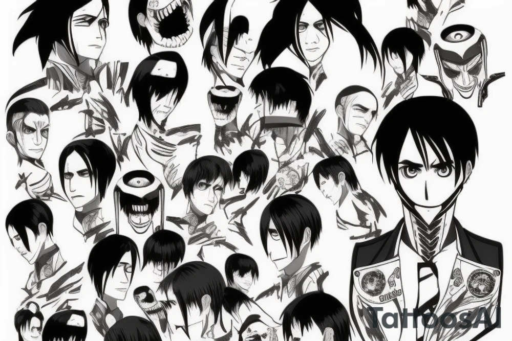 Levi from attack on titan, face tattoo idea