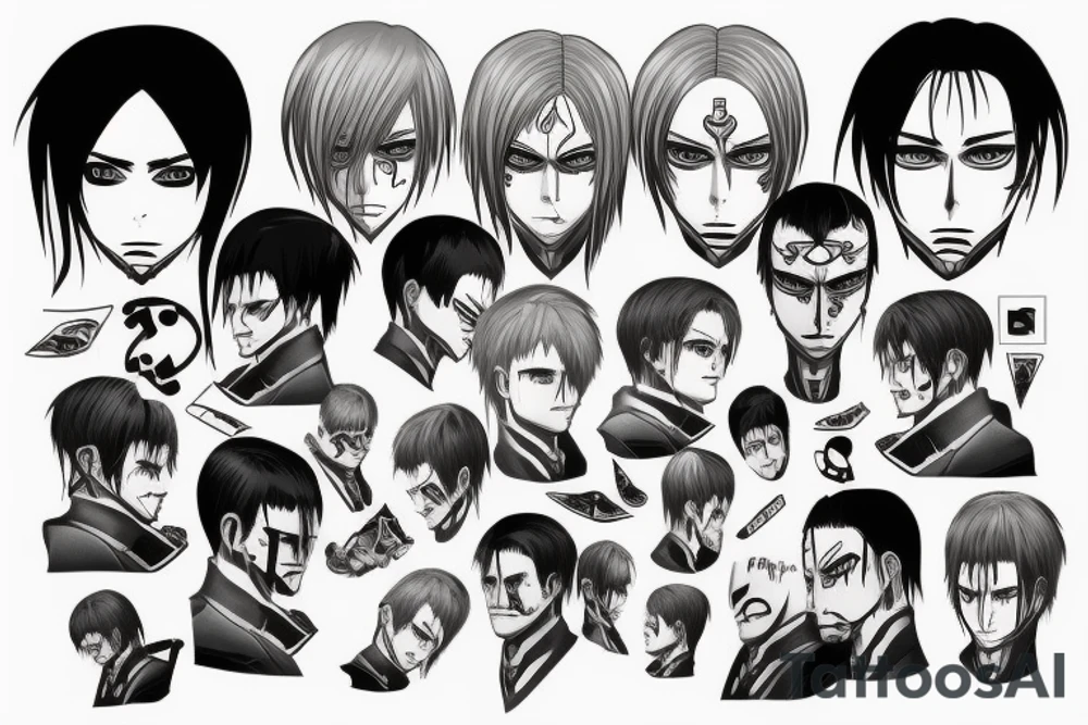 Levi from attack on titan, face tattoo idea