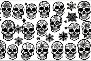 Skull with snowflake tattoo idea