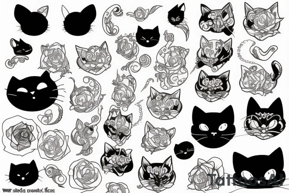 black cat tattoo idea