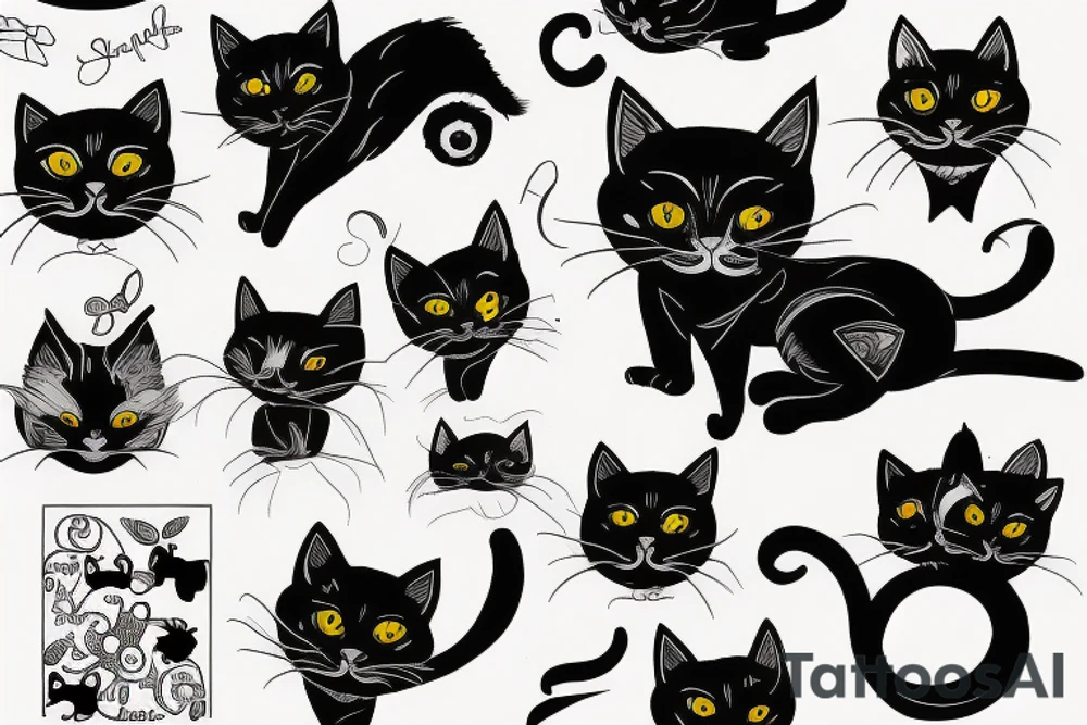 black cat tattoo idea