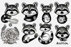 Raccoon, shrimp, avocado tattoo idea