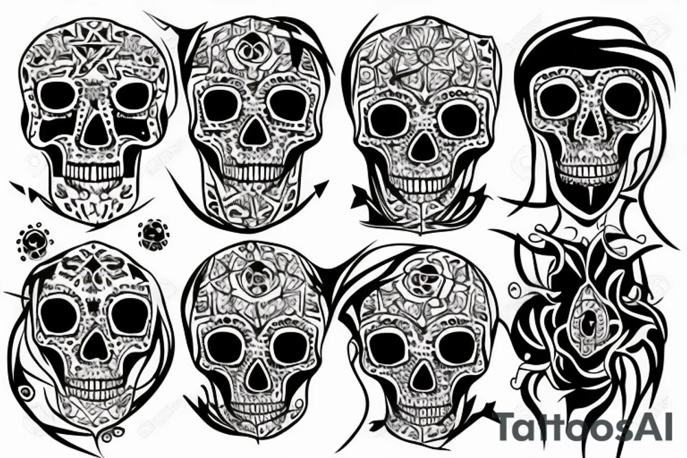 skull,pentagram, tattoo idea