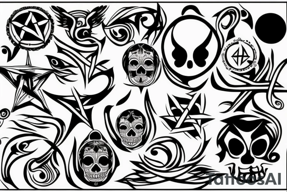 skull,pentagram, tattoo idea