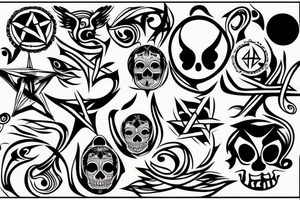 skull,pentagram, tattoo idea