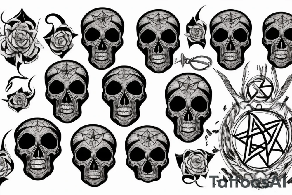 skull,pentagram, tattoo idea