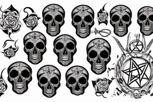 skull,pentagram, tattoo idea