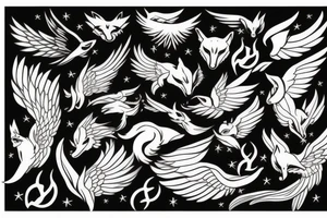 fox with wings tattoo idea