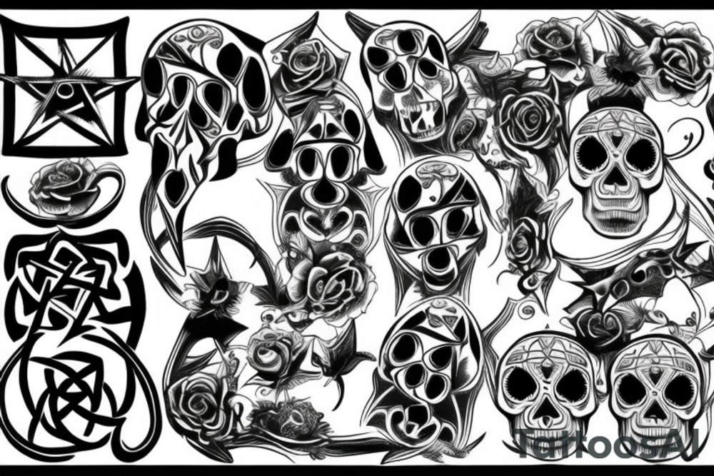 skull,pentagram, tattoo idea