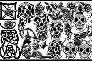 skull,pentagram, tattoo idea