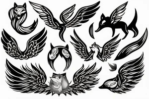 fox with wings tattoo idea