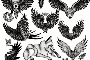 fox with wings tattoo idea