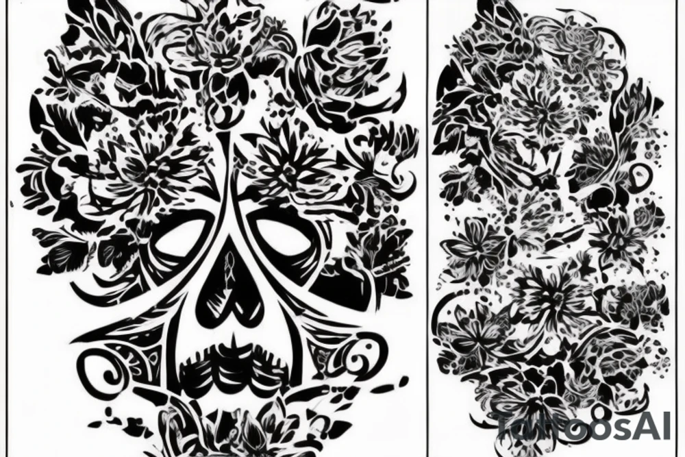 Китайский дракон с языками пламени и игральными костями tattoo idea