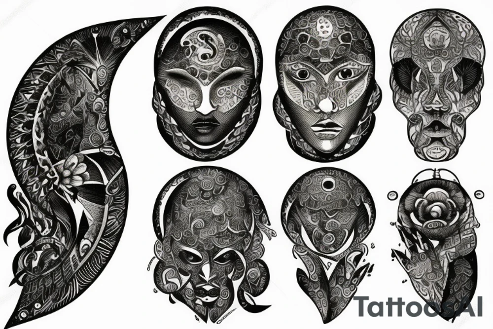 Moon big tattoo idea