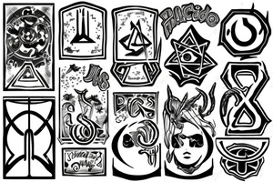 chemical formula mixed with pagan signs tattoo idea
