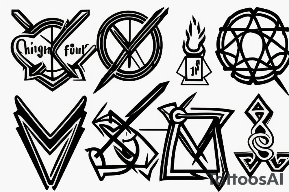 chemical formula mixed with pagan signs tattoo idea