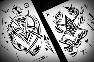 chemical formula mixed with pagan signs tattoo idea