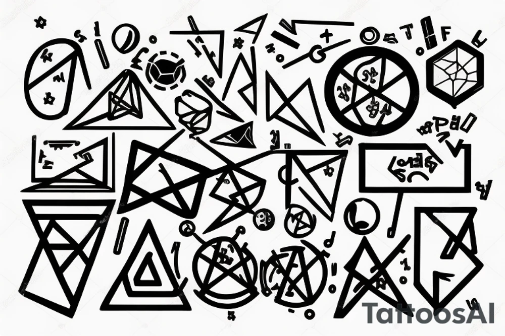 chemical formula mixed with pagan signs tattoo idea