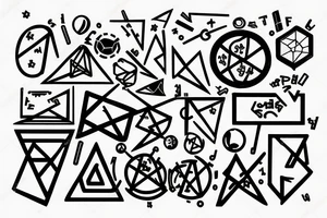 chemical formula mixed with pagan signs tattoo idea