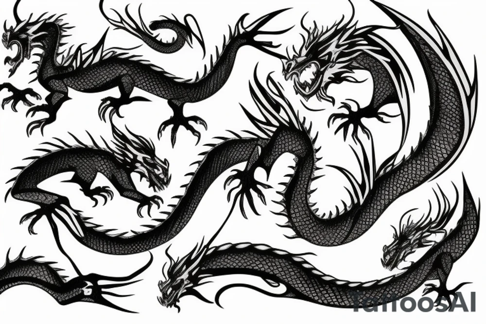 dragon with rock scales tattoo idea