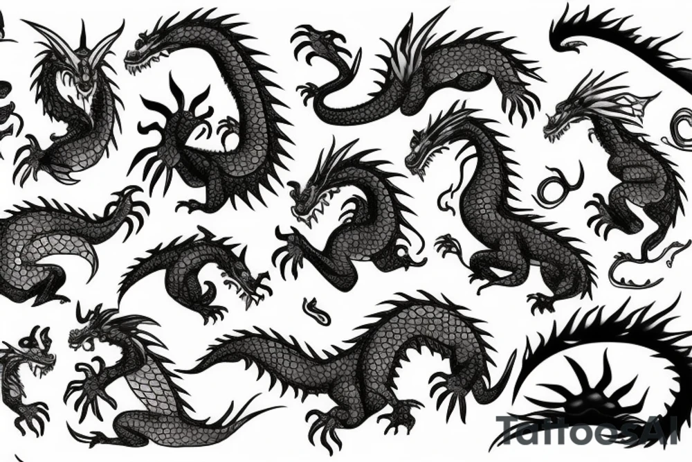 dragon with rock scales tattoo idea