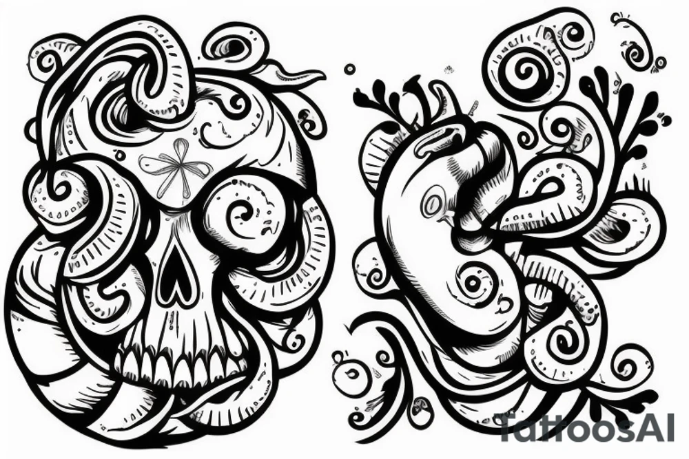 snail with skull tattoo idea