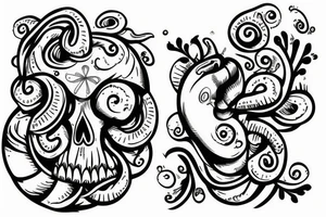 snail with skull tattoo idea