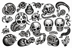 snail with skull tattoo idea
