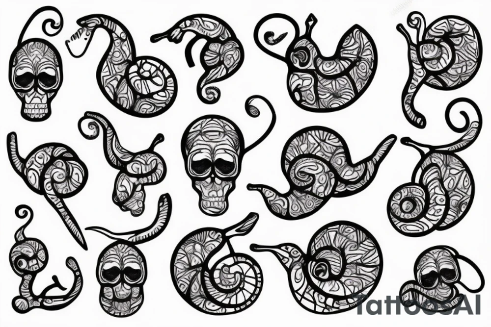 snail with skull tattoo idea