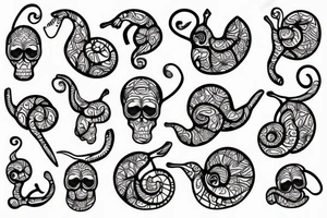 snail with skull tattoo idea
