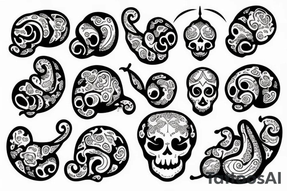 snail with skull tattoo idea