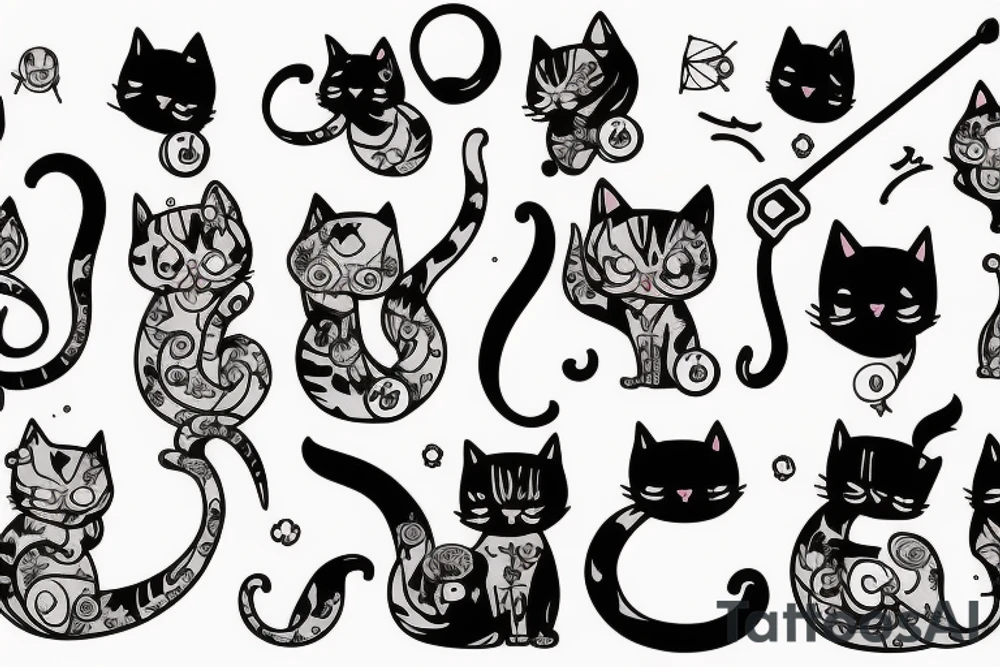 cute cat, but like death with a scythe tattoo idea
