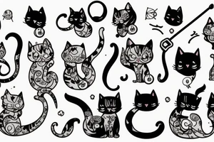 cute cat, but like death with a scythe tattoo idea