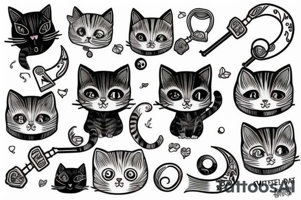 cute cat, but like death with a scythe tattoo idea