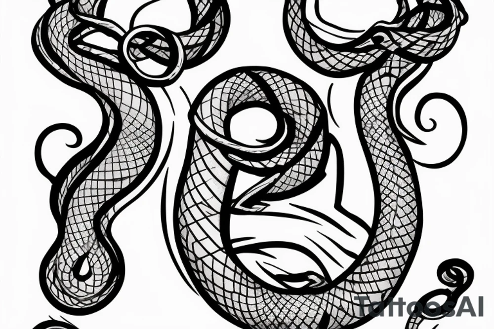 Snake wrapped around an hourglass tattoo idea