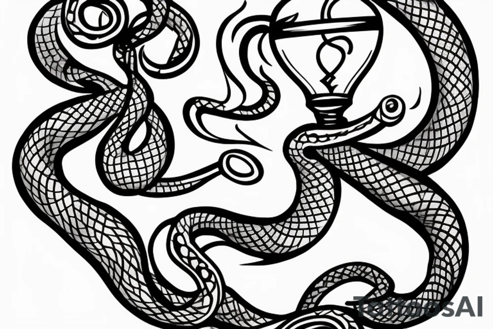 Snake wrapped around an hourglass tattoo idea