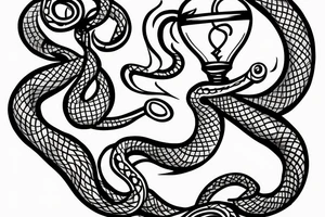 Snake wrapped around an hourglass tattoo idea