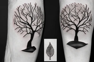 Tree with date for forearm tattoo idea